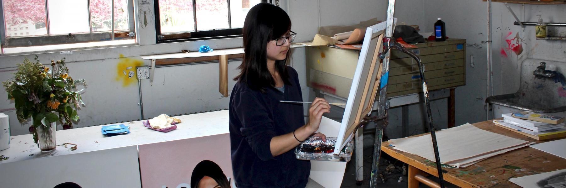 CCS Art student Allison Young in her studio. Credit: Will Proctor