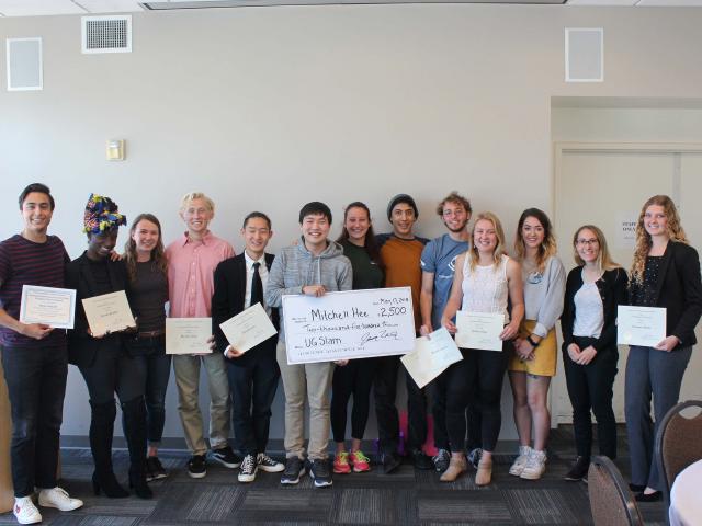 All of the Undergraduate Research Slam finalists in attendance at the award ceremony. Photo: Will Proctor