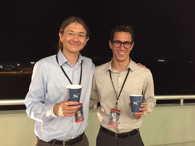 Nick Rommelfanger (right) with Professor Paolo Luzzatto-Fegiz (left) at the Kennedy Space Center