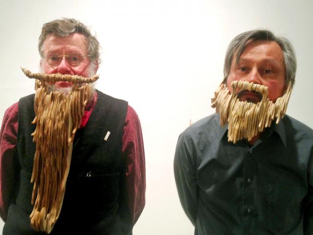 Professor Tiffney (left) with CCS Art Faculty Dan Connally (right)